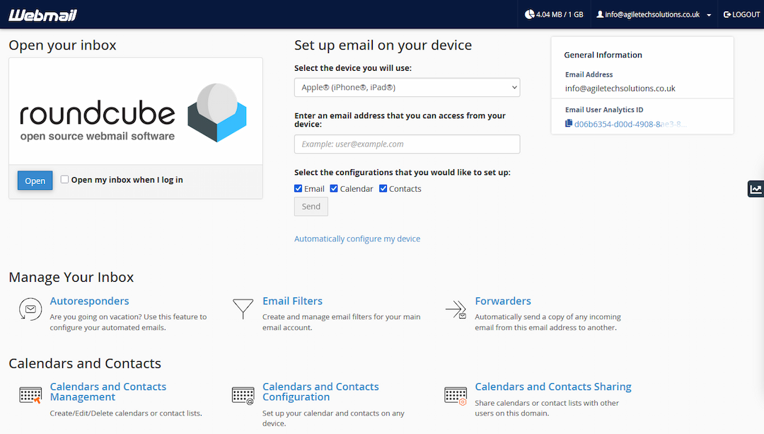 cPanel Email Solutions Interface